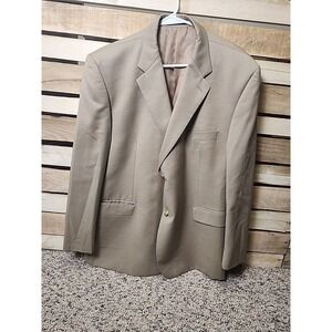 Chaps Mens Brown 100% Wool Business Lined Blazer Suit Jacket 48S